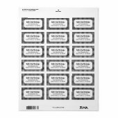 Rustikales Schwarz und Weißbüffel Kariert Adressaufkleber (Vorne)