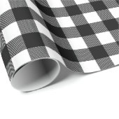 Rustikales Schwarz und Weißes Buffalo Karierte Wei Geschenkpapier (Rolleneckpunkt)