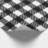 Rustikales Schwarz und Weißes Buffalo Karierte Wei Geschenkpapier (Ecke)