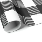 Rustikales Schwarz und Weißes Buffalo Karierte Wei Geschenkpapier (Rolleneckpunkt)