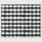 Rustikales Schwarz und Weißes Buffalo Karo Weihnac Geschenkpapier (Flach)