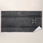 Rustikales Schwarz-Weiß-Altholz-Monogramm Strandtuch (Vorderseite)