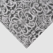 Rustikales Schwarz-Weiß Bauernhaus Tile Decoupage Seidenpapier (Ausschnitt)