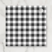 Rustikales Schwarz-Weiß-Buffalo Kariert Geschenkanhänger (Rückseite)