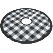 Rustikales Schwarz-Weiß-Buffalo Kariert Polyester Weihnachtsbaumdecke (Schrägansicht)