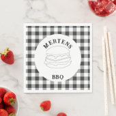 Rustikales Schwarz-Weiß-Buffalo Kariert Serviette (Beispiel)