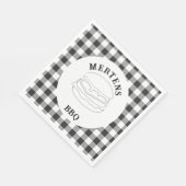 Rustikales Schwarz-Weiß-Buffalo Kariert Serviette (Ecke)