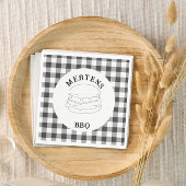 Rustikales Schwarz-Weiß-Buffalo Kariert Serviette