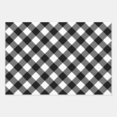 Rustikales Schwarz-weiß Buffalo Kariert Snowflake Geschenkpapier Set (Vorderseite 3)