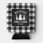 Rustikales Schwarz-weiß Buffalo Kariert Woods pers Dosenkühler (Vorderseite)