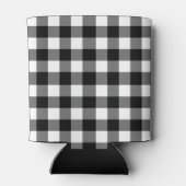 Rustikales Schwarz-weiß Buffalo Kariert Woods pers Dosenkühler (Rückseite)