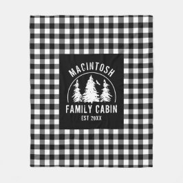 Rustikales Schwarz-weiß Buffalo Kariert Woods pers Fleecedecke