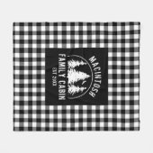 Rustikales Schwarz-weiß Buffalo Kariert Woods pers Fleecedecke (Vorderseite (Horizontal))