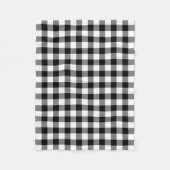 Rustikales Schwarz-Weiß-Büffel Kariert Fleecedecke (Vorderseite)