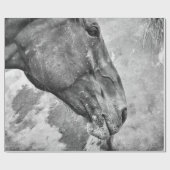 Rustikales Schwarz-Weiß-Dekoupage Geschenkpapier (Flach)