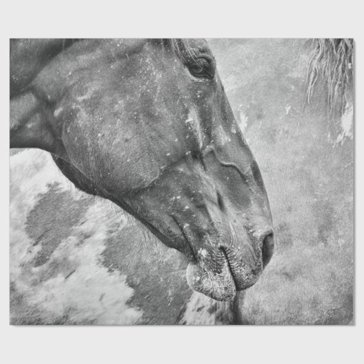 Rustikales Schwarz-Weiß-Dekoupage Geschenkpapier (Flach)