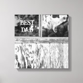 Rustikales Schwarz-Weiß-Foto aus Holz und Windows Leinwanddruck (Vorderseite)