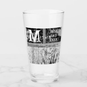 Rustikales Schwarz-Weiß-Foto Bester Vater Aller Ze Glas