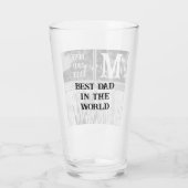 Rustikales Schwarz-Weiß-Foto Bester Vater je Glas (Rückseite)