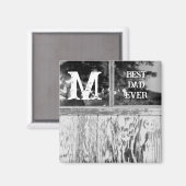 Rustikales Schwarz-Weiß-Foto Bester Vater je Magnet (Vorderseite/Rückseite)