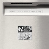 Rustikales Schwarz-Weiß-Foto Bester Vater je Magnet (In Situ (Geschirrspüler))