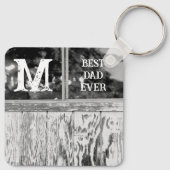 Rustikales Schwarz-Weiß-Foto Bester Vater je Schlüsselanhänger (Rückseite)
