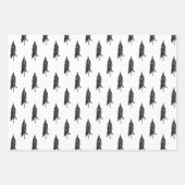 Rustikales Schwarz-weiß & Gold Evergreen Weihnacht Geschenkpapier Set (Vorderseite 2)