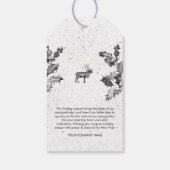 Rustikales Schwarz-weiß Holiday Business Logo Weih Geschenkanhänger (Rückseite)