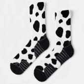 Rustikales Schwarz-Weiß-Holstein-Kuh-Muster Socken (Links)