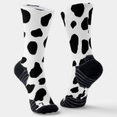 Rustikales Schwarz-Weiß-Holstein-Kuh-Muster Socken (Gewinkelt)