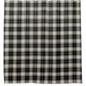 Rustikales Schwarz-Weiß-Kariertes Muster Duschvorhang (Vorderseite)