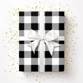 Rustikales Schwarz-Weiß-Kariertes Muster Geschenkpapier