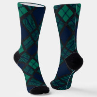 Rustikales Schwarz-Weiß-Karo Grün Blau Tartan