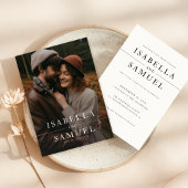 Rustikales Schwarz-Weiß-Overlay-Foto Einladung