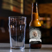 Rustikales Schwarz-Weiß-Reifen-Foto Bierflaschenetikett