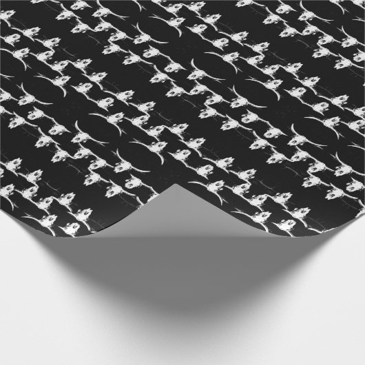 Rustikales Schwarz-Weiß-Western Geschenkpapier (Ecke)