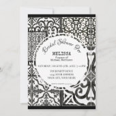 Rustikales, Schwarz-weißes Brautparty Einladung (Vorderseite)