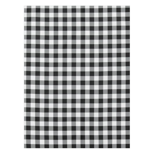 Rustikales Schwarz-weißes Buffalo Karo Kariertes M Tischdecke (Vorderseite)