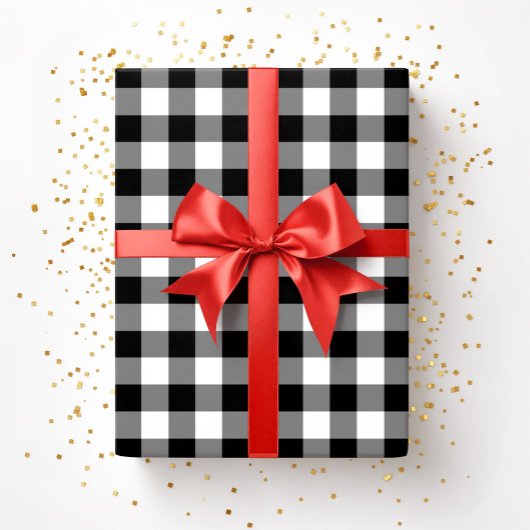 Rustikales, schwarz-weißes Muster Geschenkpapier