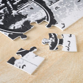 Rustikales Schwarz-weißes Vintages Bike Puzzle (Seite)