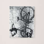 Rustikales Schwarz-weißes Vintages Bike Puzzle (Vertikal)