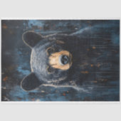 Rustikales Schwarzbär-Portrait Seidenpapier (Vorderseite)