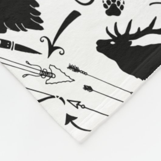 Rustikales Schwarzer Bär Hirsch Buffalo Woodland M Fleecedecke (Ecke)
