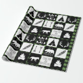 Rustikales schwarzer Büffel-kariertes Geschenkpapier (Ungerollt)