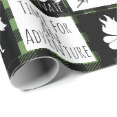 Rustikales schwarzer Büffel-kariertes Geschenkpapier (Rolleneckpunkt)