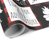 Rustikales schwarzer Büffel-kariertes Geschenkpapier (Rolleneckpunkt)