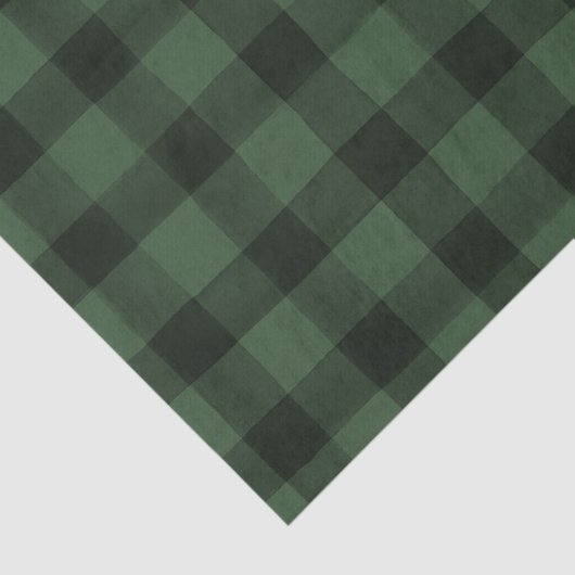Rustikales schwarzer und grüner Büffel-kariertes Seidenpapier (Ausschnitt)