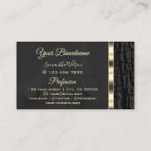 Rustikales schwarzes Baumkronen-Körner-Oval-Gold-B Visitenkarte (Rückseite)