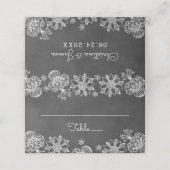 Rustikales Schwarzes Brett-Blumenrogramm Platzkarte (Außenseite Aufgefaltet)