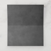 Rustikales Schwarzes Brett-Blumenrogramm Platzkarte (Innenseite Aufgefaltet)